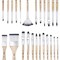 Artecho Art Paint Brushes Set 24 Different Shapes for Watercolor, Acrylic, Gouache, Rock Painting, Premium Taklon Brush, with Organizing Case for Artists, Students, Adults & Kids